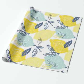 Papel De Presente Padrão sem costura de limonada de rabo desenhado à