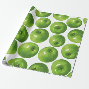 Papel De Presente Padrão sem costura de maçã verde