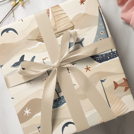 Papel De Presente Padrão Sem Costura de Navegação | Ligações De Tone