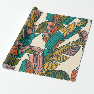 Papel De Presente Padrão sem costura de palmeiras tropicais