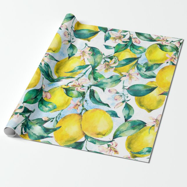 Papel De Presente Padrão sem costura de safra de aquarela, ramal de  (Desenrolado)