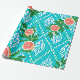 Papel De Presente Padrão sem costura desenhado à mão com folhas d