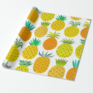 Papel De Presente padrão sem costura do abacaxi de vintage isolado 