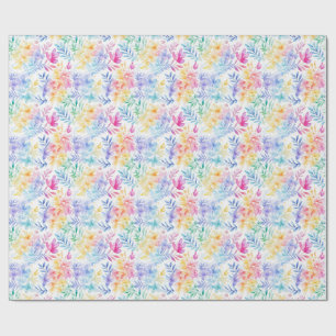 Papel De Presente Padrão Sem Costura Floral de Aquarela
