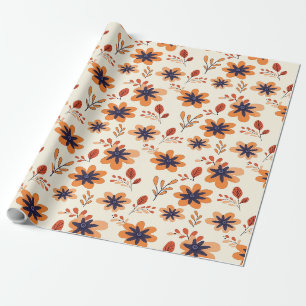 Papel De Presente Padrão Sem Costura Floral de Quebra de Cobra