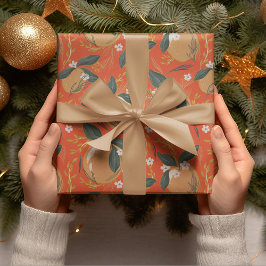 Papel De Presente Padrão Sem Costura Laranja Colorida Vintage