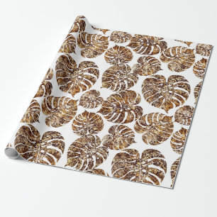 Papel De Presente Padrão sem descontinuidades de monstera da palma