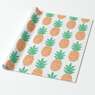 Papel De Presente padrão sem descontinuidades do abacaxi divertido