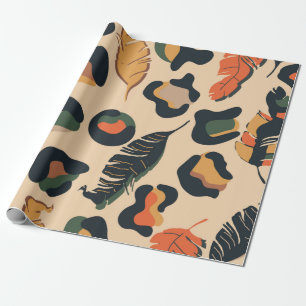 Papel De Presente padrão sem soldadura abstrato, dorso selvagem de 