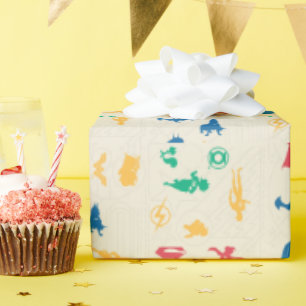 Papel De Presente Padrão Silhouette da Liga Super-Animais e Justiç