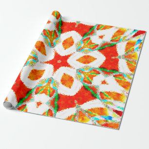 Papel De Presente Padrão simétrico colorido, azulejo cerâmico