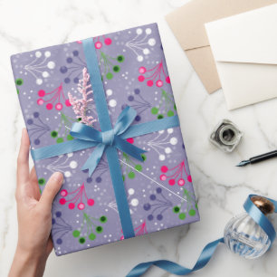 Papel De Presente Padrão simples de bagas multicoloridas retro sexag