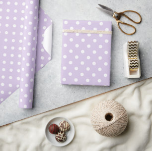 Papel De Presente Padrão Simples De Polkadots Brancos Em Violeta Pál