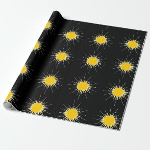 Papel De Presente Padrão solar brilhante amarelo-claro