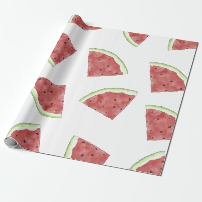 Papel De Presente Padrão suculento de melancia de fruta de verão (Desenrolado)