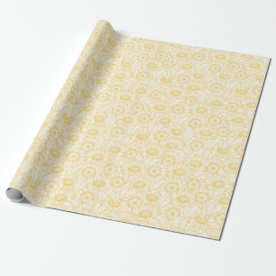 Papel De Presente Padrão Sunny Sunflower