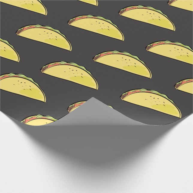 Papel De Presente Padrão Taco Preto (Ponta)