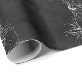 Papel De Presente Padrão Temático de Aranha de Lousa de Giz Fofo de 