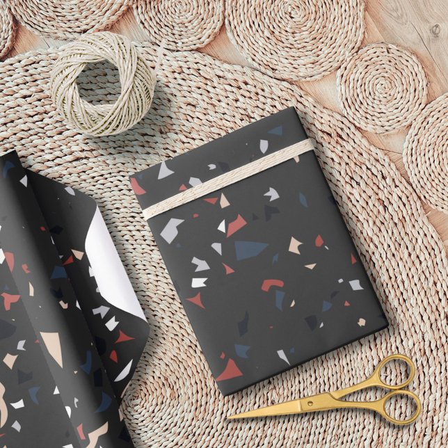 Papel De Presente Padrão Terrazzo do Meio século moderno (In situ)