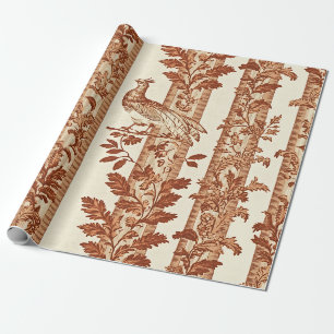 Papel De Presente Padrão Toile de Listra Floral da Galinha Heritage