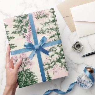 Papel De Presente Padrão Toile de Natal Vitoriano Vintage