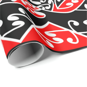 Papel De Presente Padrão Tradicional Maori Koru Kowhaiwhai