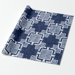 Papel De Presente Padrão tribal colorido de Denim sem costura