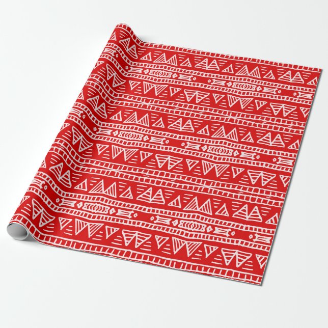 Papel De Presente Padrão tribal colorido sem costura (Desenrolado)