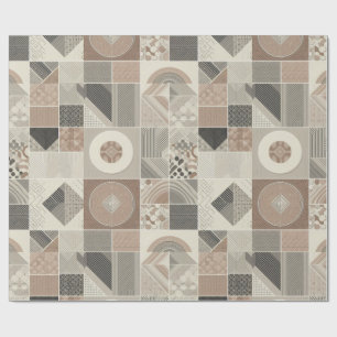 Papel De Presente Padrão Tribal Geométrico Elegante Chic Retro