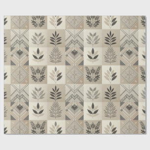 Papel De Presente Padrão Tribal Geométrico Elegante Chic Retro