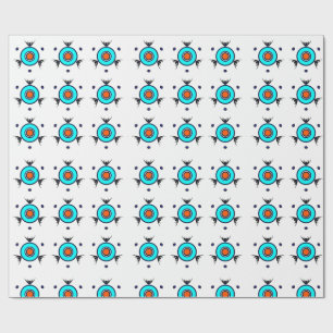 Papel De Presente Padrão Tribal Turquesa