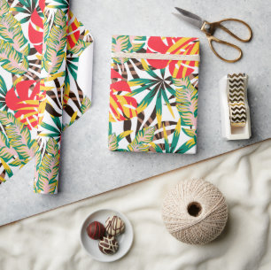 Papel De Presente Padrão tropical brilhante