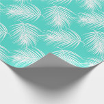 Papel De Presente Padrão Tropical Palm Qualquer Ocasião<br><div class="desc">Um design de papel embrulhado alegre para fazer seu presente se destacar entre os outros, este design apresenta um padrão de galhos brancos de palma sobre um fundo brilhante de turquesa. Você pode alterar a cor de fundo para qualquer outra cor escolhendo o botão "personalizá-la" e selecionando um plano de...</div>