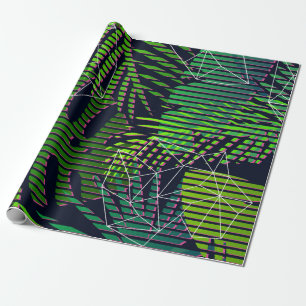 Papel De Presente Padrão tropical sem costura com plantas tropicais.