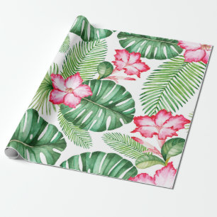 Papel De Presente Padrão tropical uniforme de aquarela