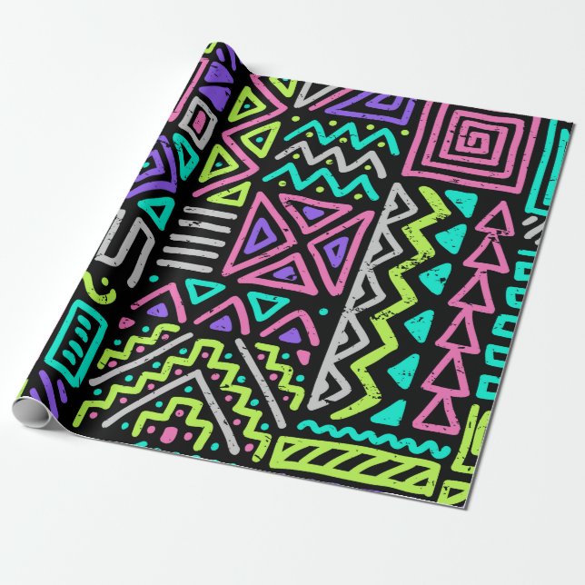 Papel De Presente  padrão uniforme com linhas de abstrato. geométric (Desenrolado)