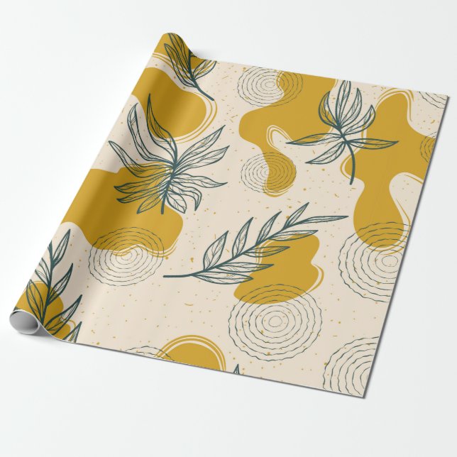 Papel De Presente Padrão uniforme de abstrato moderno com tração man (Desenrolado)