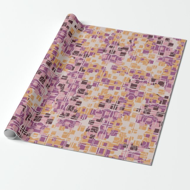 Papel De Presente padrão uniforme de abstrato. Quadrados arredondado (Desenrolado)