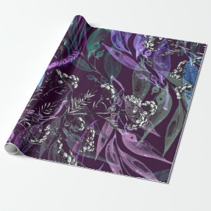 Papel De Presente Padrão uniforme de aquarela. Ramificação com Wat d