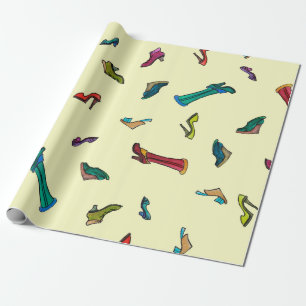 Papel De Presente padrão uniforme de cores d'água dos calçados