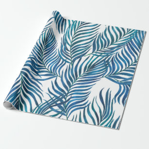 Papel De Presente Padrão uniforme de pintura por aquarela com tropi