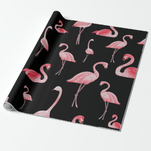 Papel De Presente padrão uniforme de vintage flamingos de cuta a pr