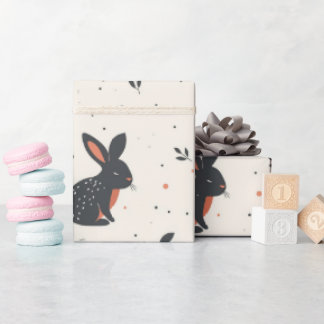 Papel De Presente Padrão uniforme do coelho da Páscoa de cor do Past