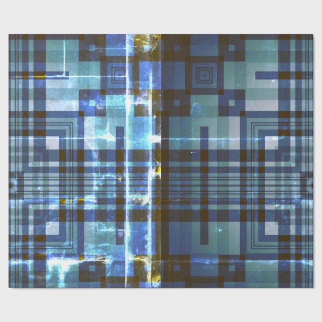 Papel De Presente Padrão verde azul (Barra)