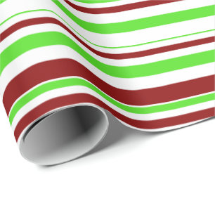 Papel De Presente Padrão Verde, Branco, Estilo de Natal Vermelho