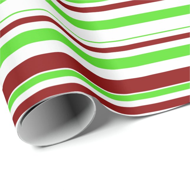 Papel De Presente Padrão Verde, Branco, Estilo de Natal Vermelho (Ponta do rolo)