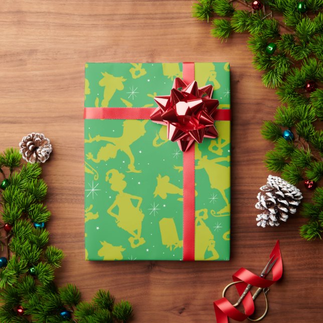 Papel De Presente Padrão Verde De Pele De Gelo (Presente de Natal)