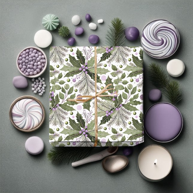 Papel De Presente Padrão Verde Roxo nº 17 ID1009 (Criador carregado)