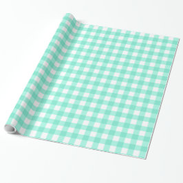 Papel De Presente Padrão Verificado de Gingham Clássico da Casa Verd