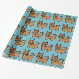 Papel De Presente Padrão Vermelho Australiano de Cachorro Terrier Az